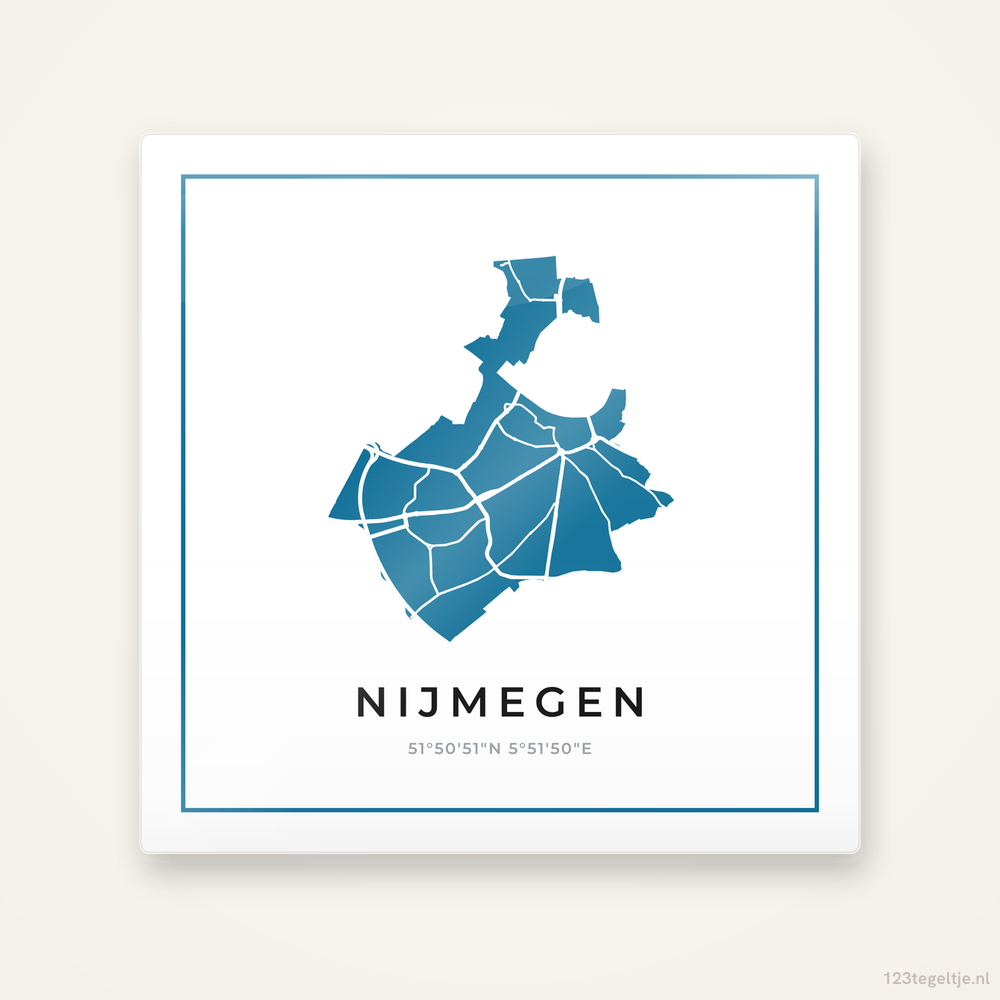 Tegeltje Nijmegen silhouet met kader