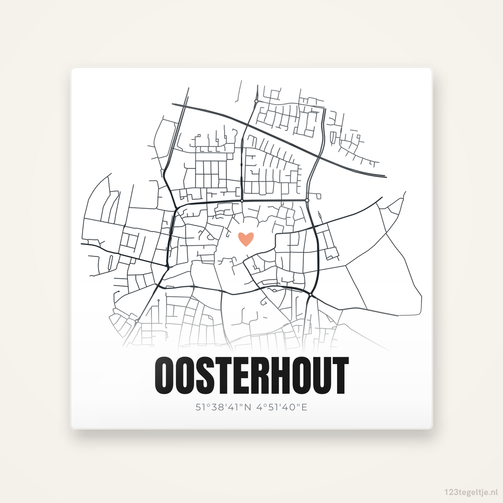 Tegeltje Oosterhout stadskaart