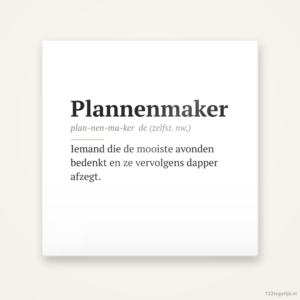 Plannenmaker Woordenboek, keramisch tegeltje 15 bij 15 cm