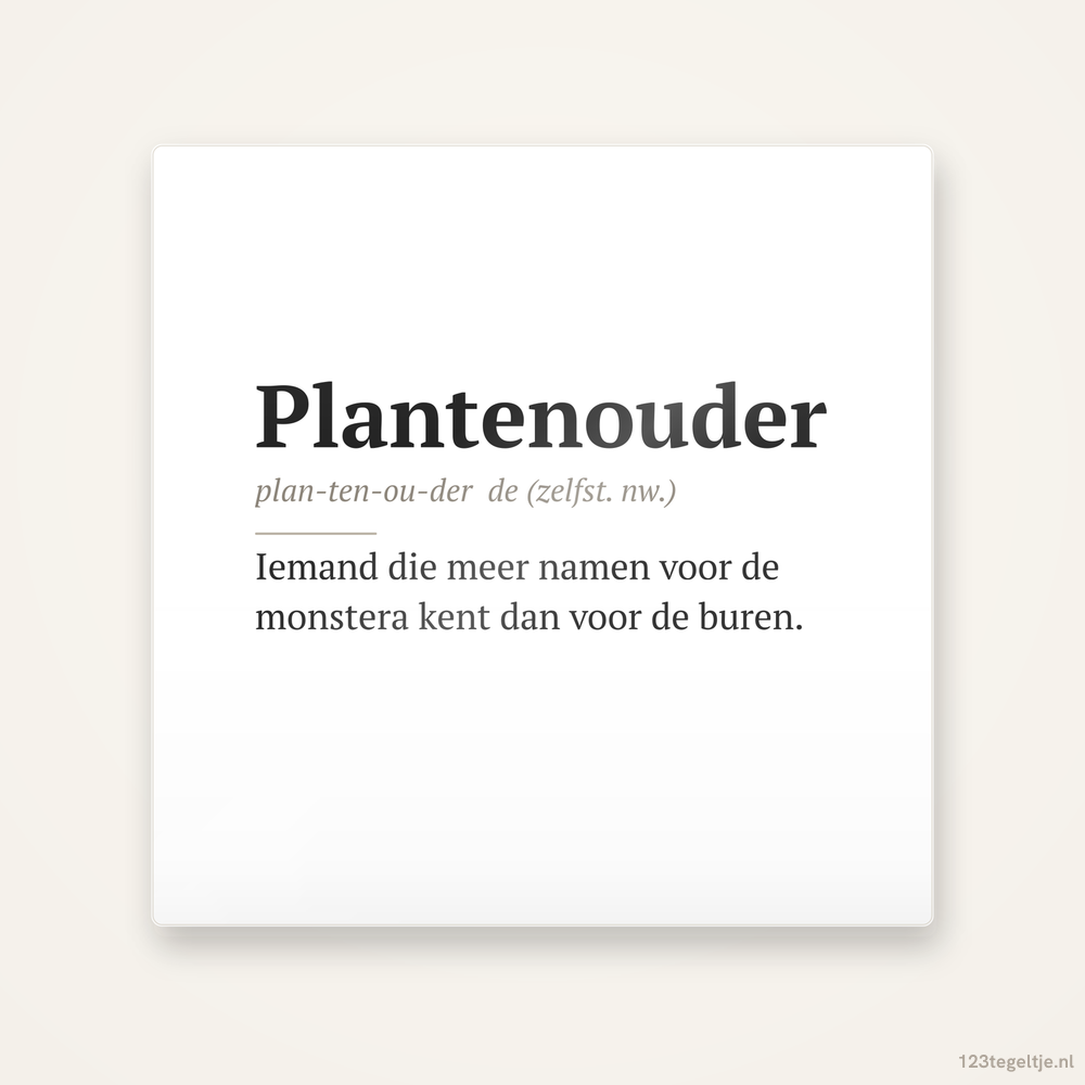 Plantenouder, keramisch tegeltje 15 bij 15 cm