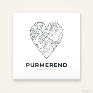 Tegeltje Purmerend stadskaart hart