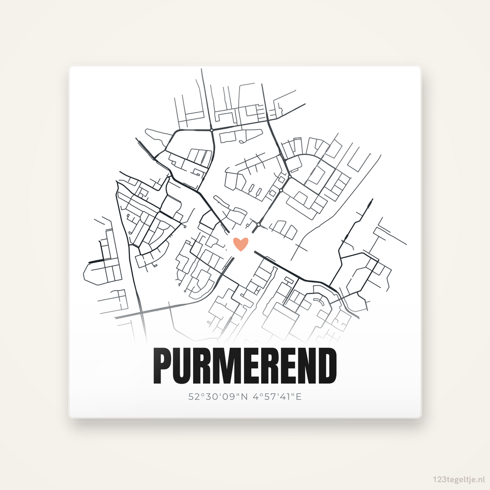 Tegeltje Purmerend stadskaart