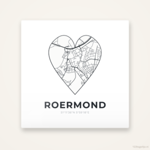 Tegeltje Roermond stadskaart hart