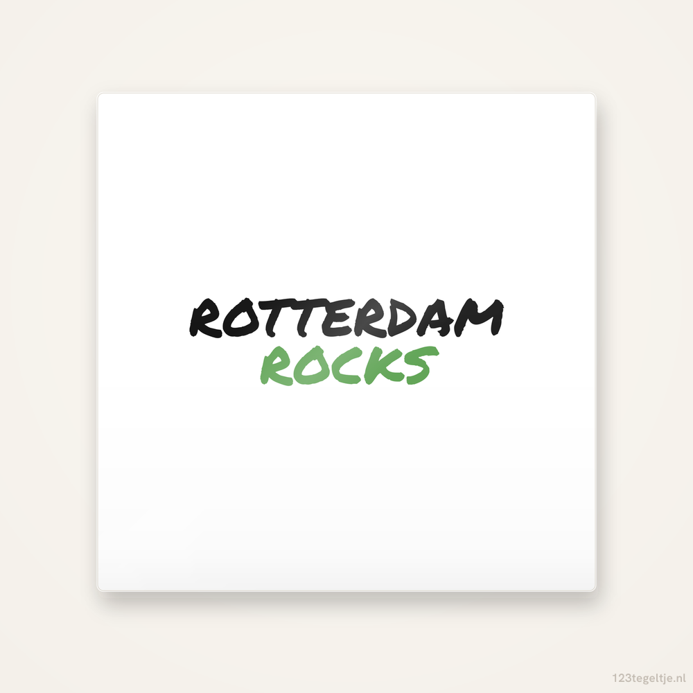 Tegeltje Rotterdam Rocks handletter