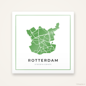 Tegeltje Rotterdam silhouet groen