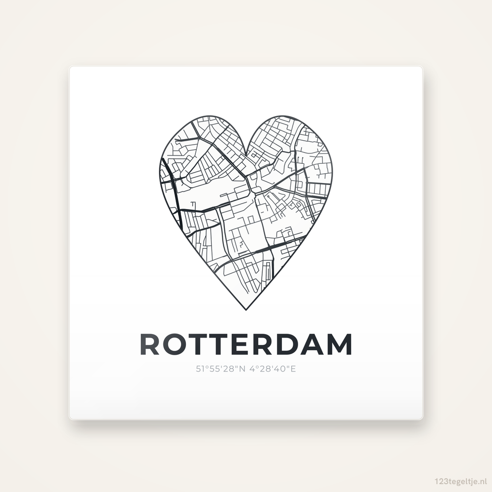 Tegeltje Rotterdam stadskaart hart