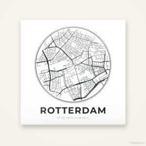 Tegeltje Rotterdam stadskaart rond