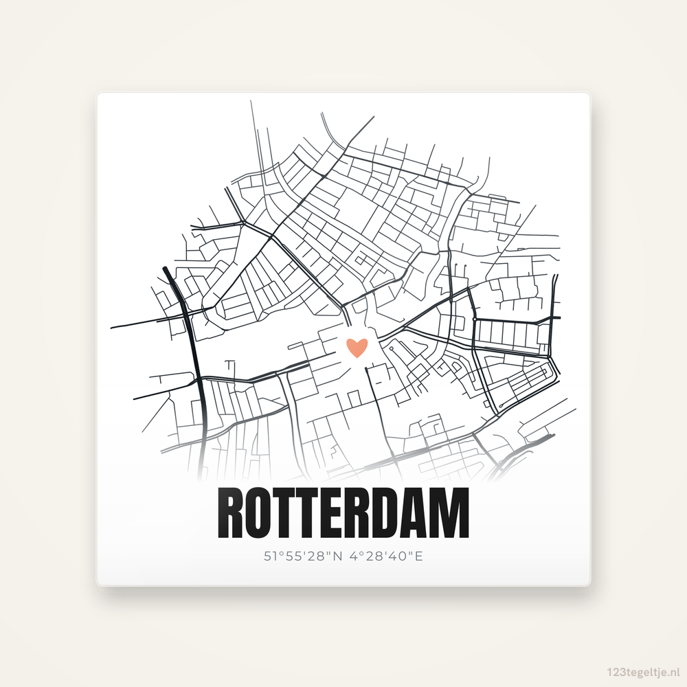 Tegeltje Rotterdam stadskaart