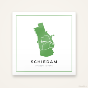 Tegeltje Schiedam silhouet groen