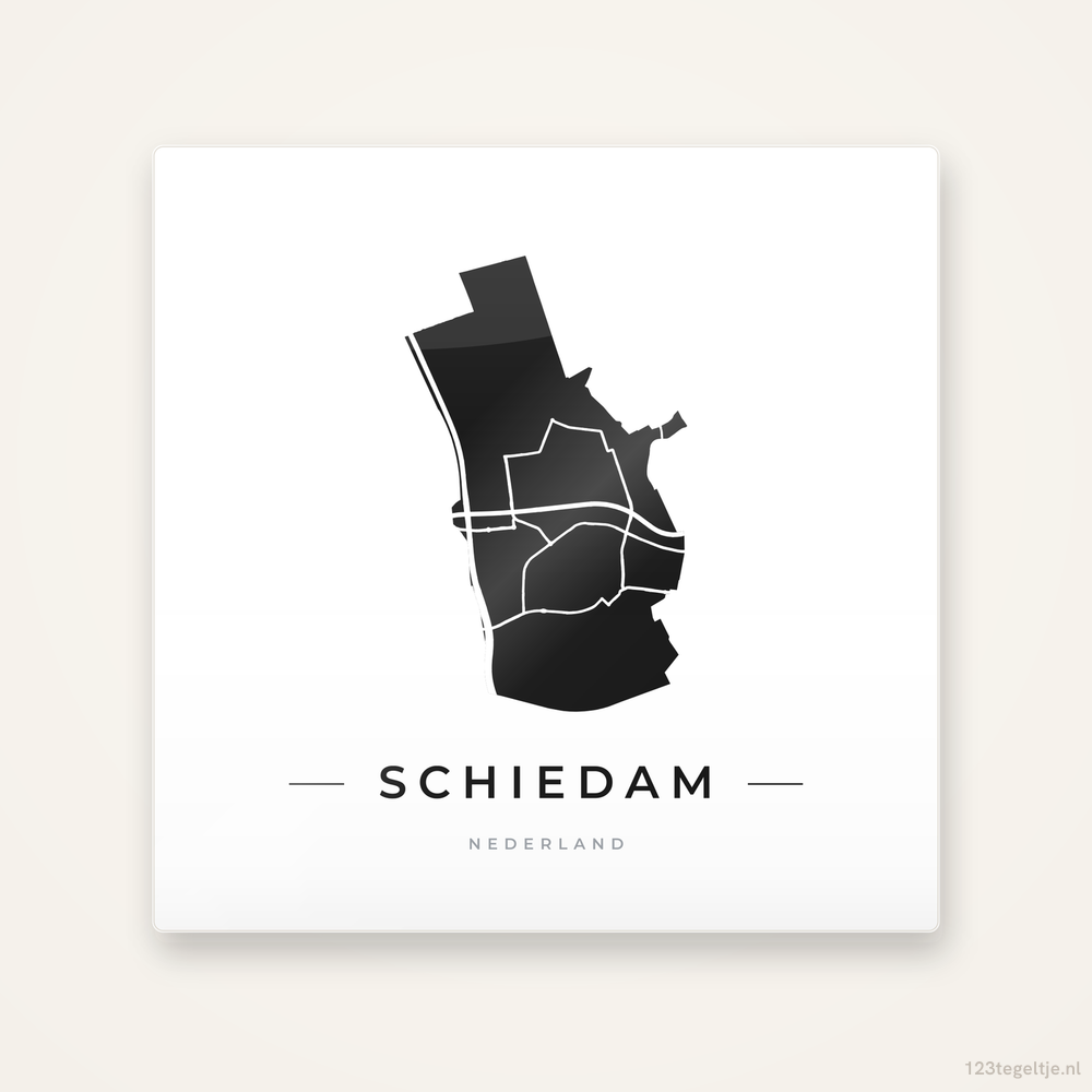 Tegeltje Schiedam silhouet