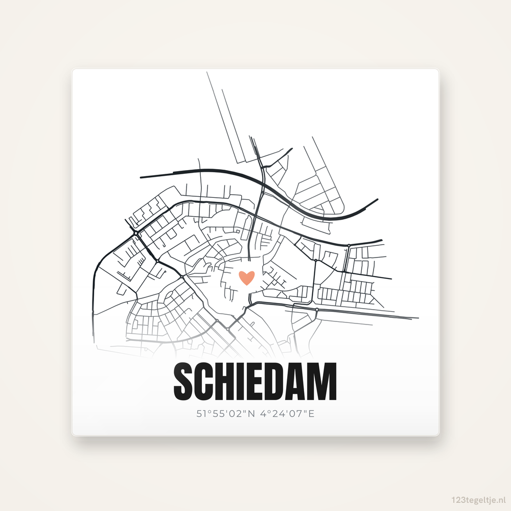 Tegeltje Schiedam stadskaart