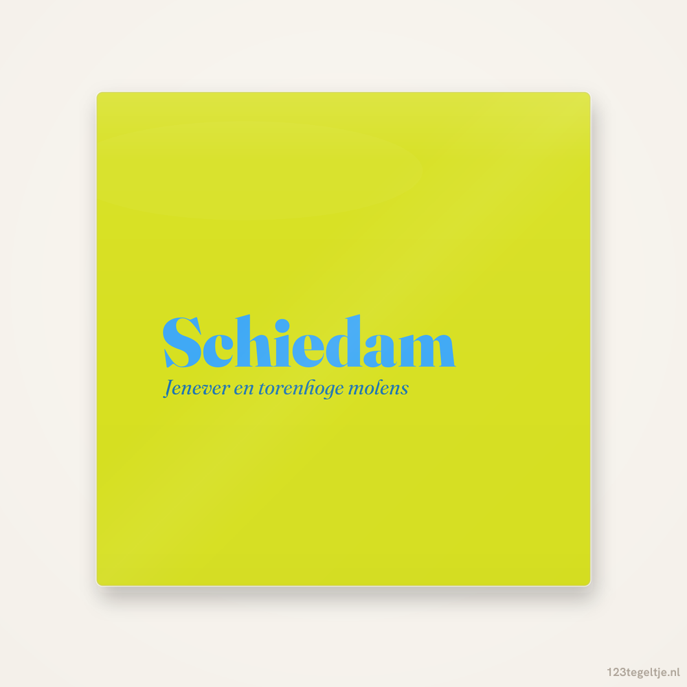 Schiedam, keramisch tegeltje 15 bij 15 cm