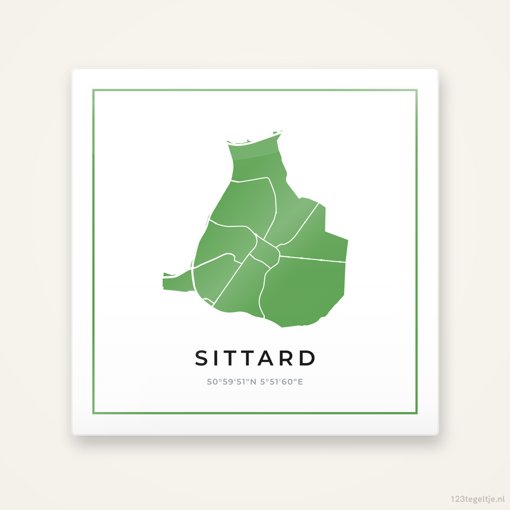 Tegeltje Sittard silhouet groen