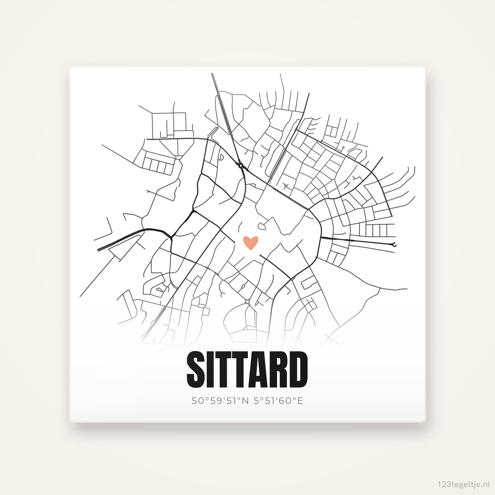 Tegeltje Sittard stadskaart