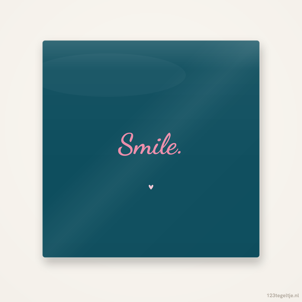Smile, keramisch tegeltje 15 bij 15 cm