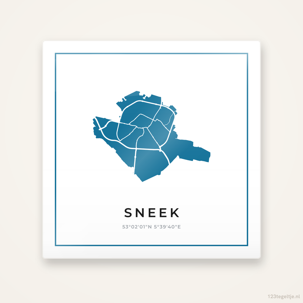 Tegeltje Sneek silhouet met kader