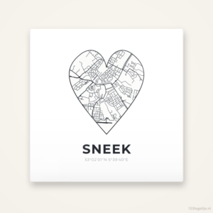 Tegeltje Sneek stadskaart hart