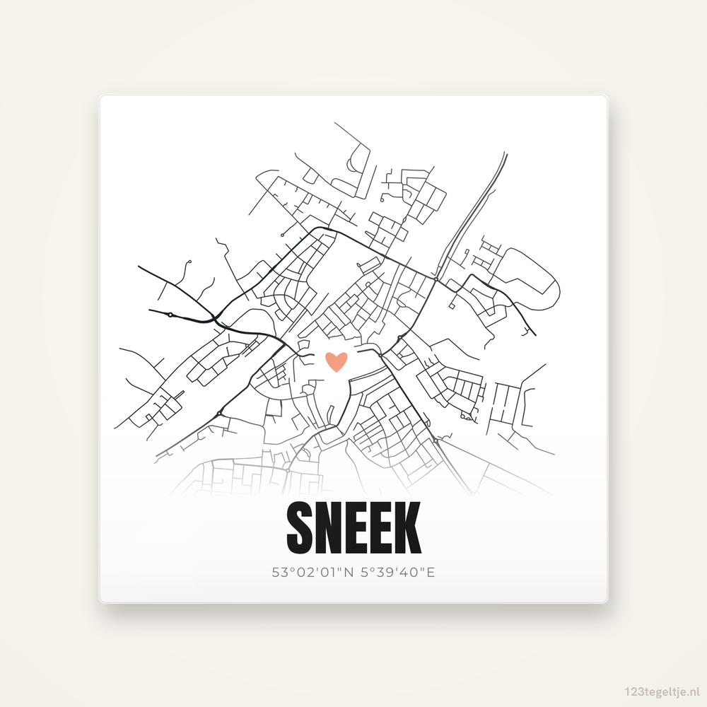 Tegeltje Sneek stadskaart