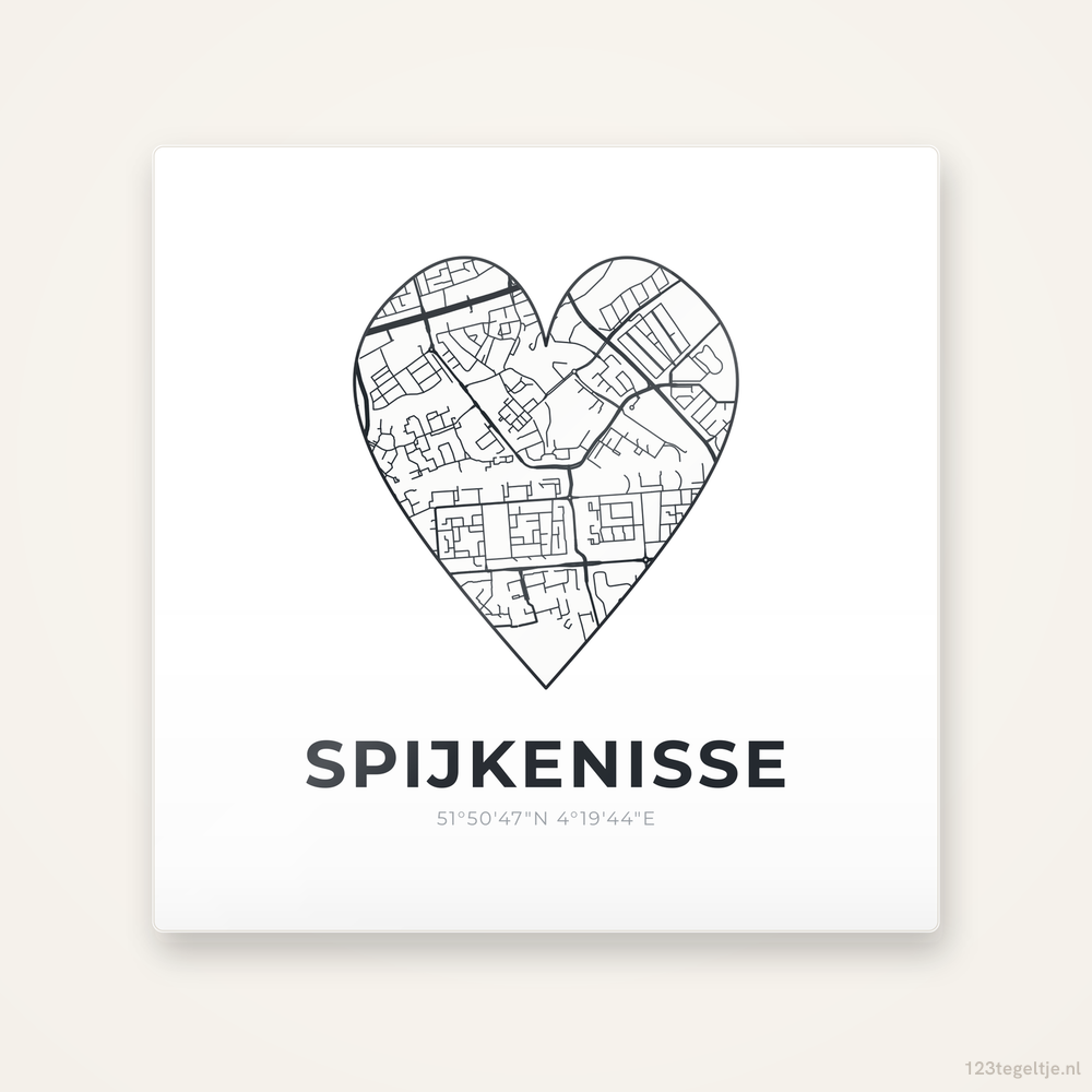 Tegeltje Spijkenisse stadskaart hart
