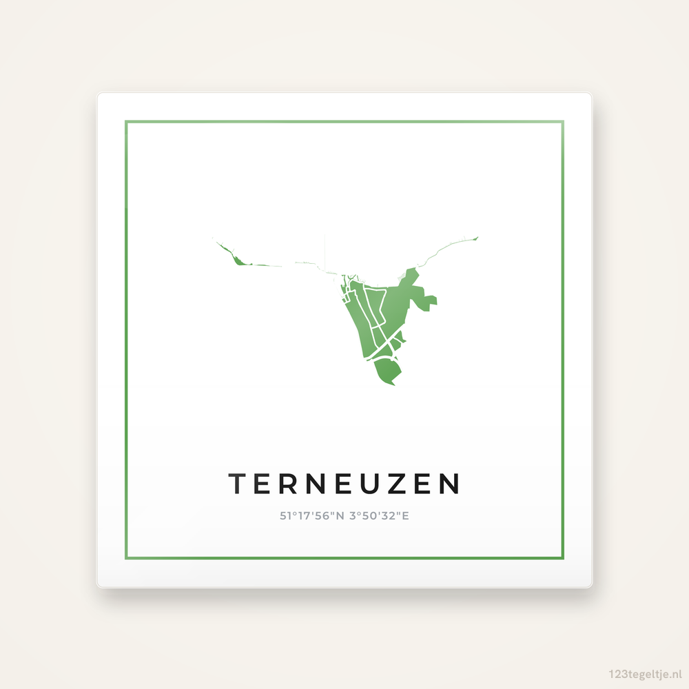Tegeltje Terneuzen silhouet groen