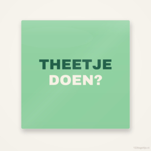 Theetje doen, keramisch tegeltje 15 bij 15 cm
