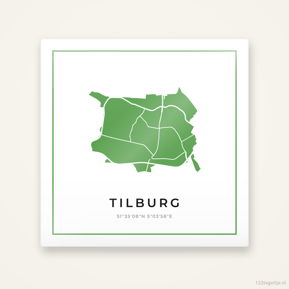 Tegeltje Tilburg silhouet groen