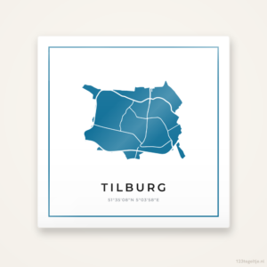 Tegeltje Tilburg silhouet met kader