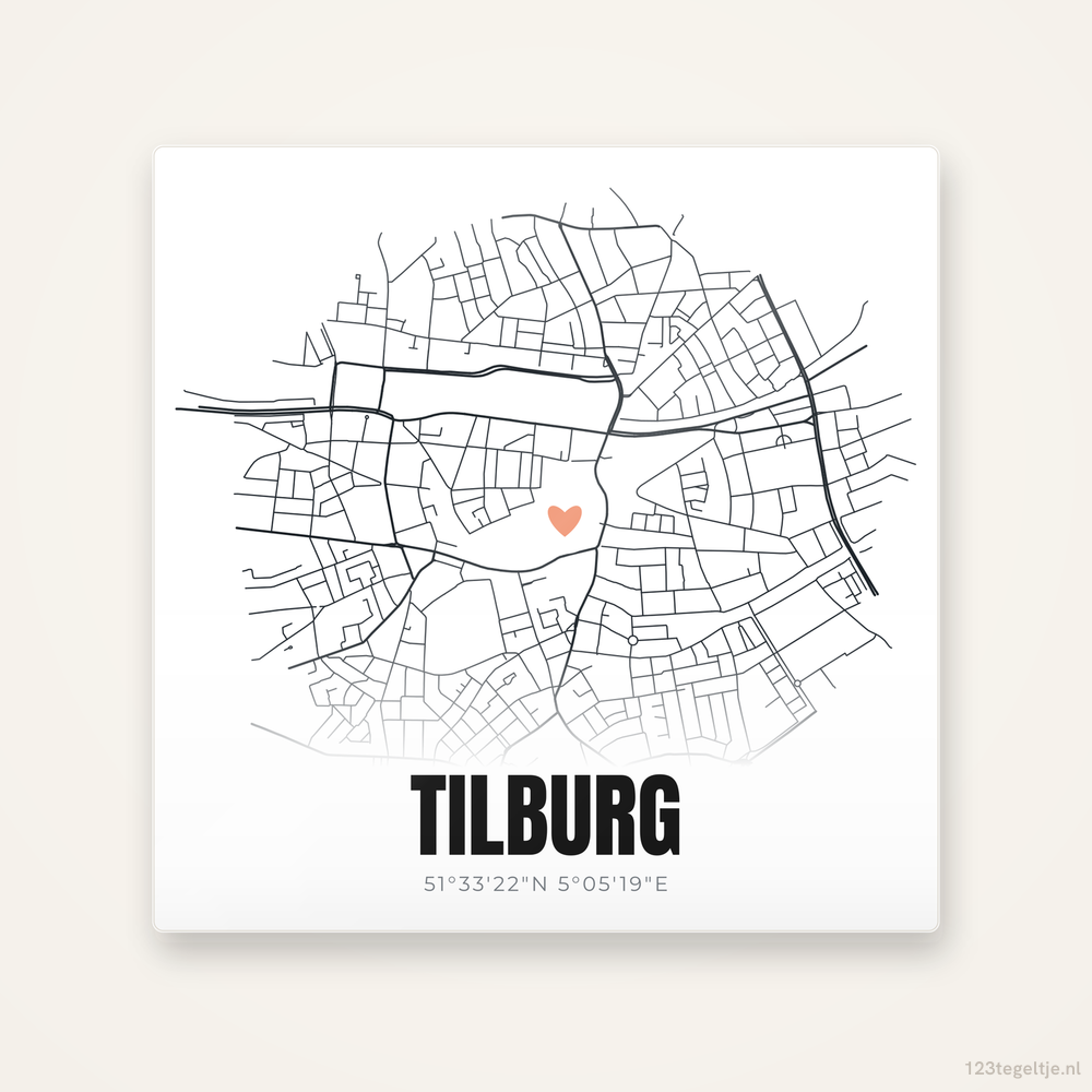 Tegeltje Tilburg stadskaart