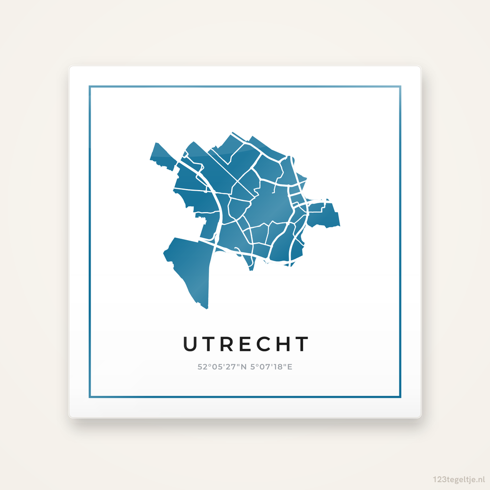 Tegeltje Utrecht silhouet met kader