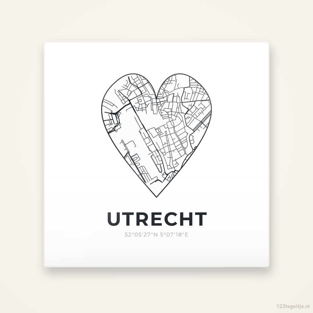 Tegeltje Utrecht stadskaart hart