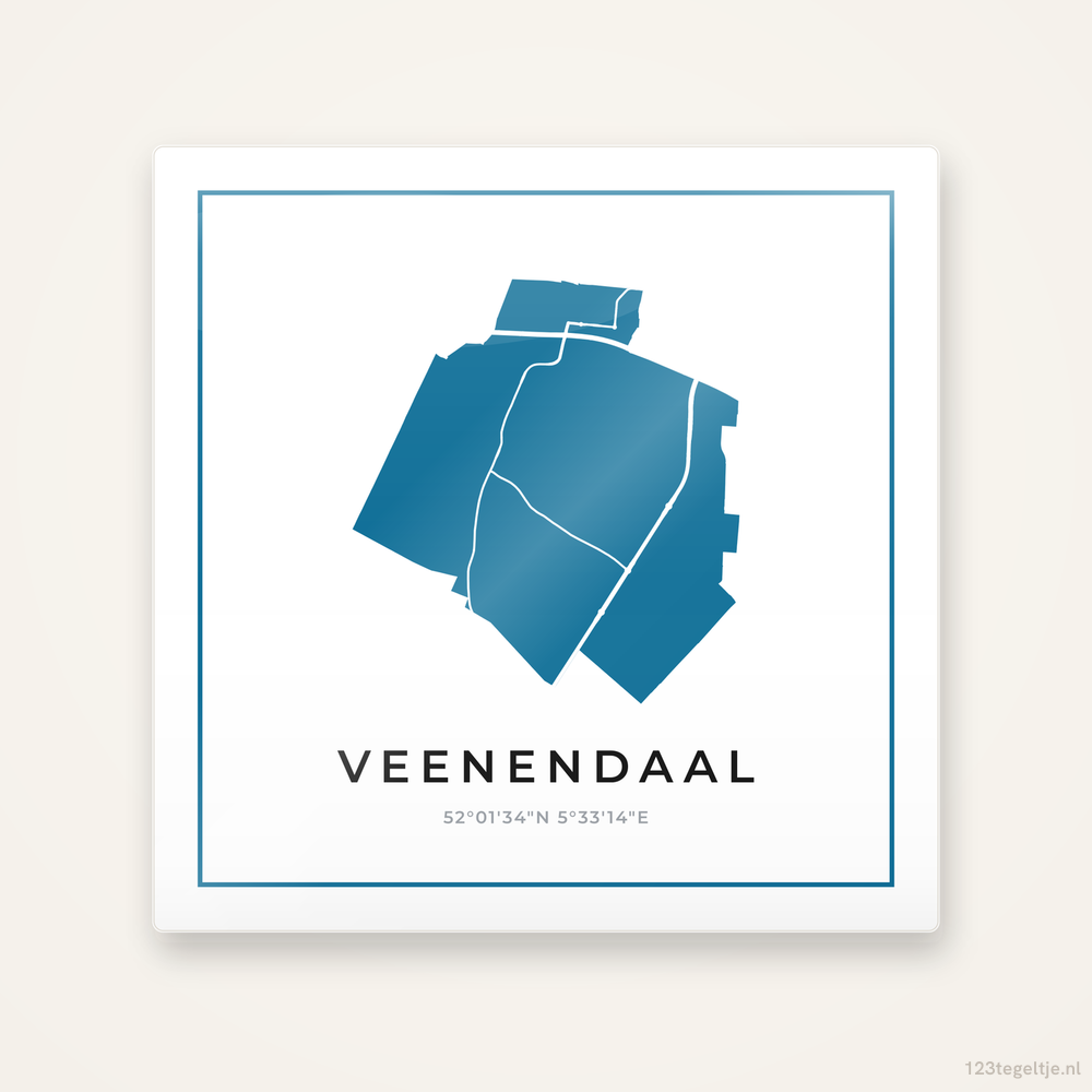 Tegeltje Veenendaal silhouet met kader