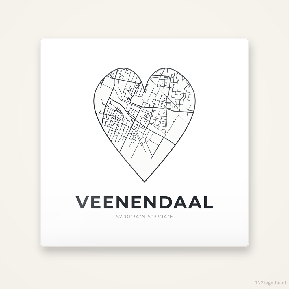 Tegeltje Veenendaal stadskaart hart
