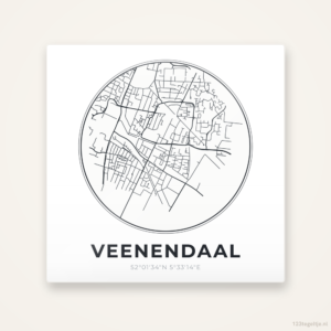 Tegeltje Veenendaal stadskaart rond