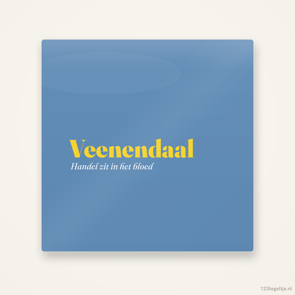 Veenendaal, keramisch tegeltje 15 bij 15 cm