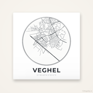 Tegeltje Veghel stadskaart rond