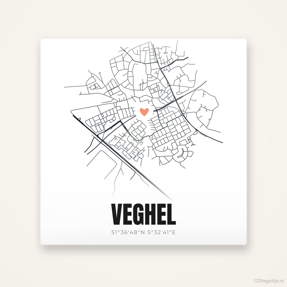 Tegeltje Veghel stadskaart