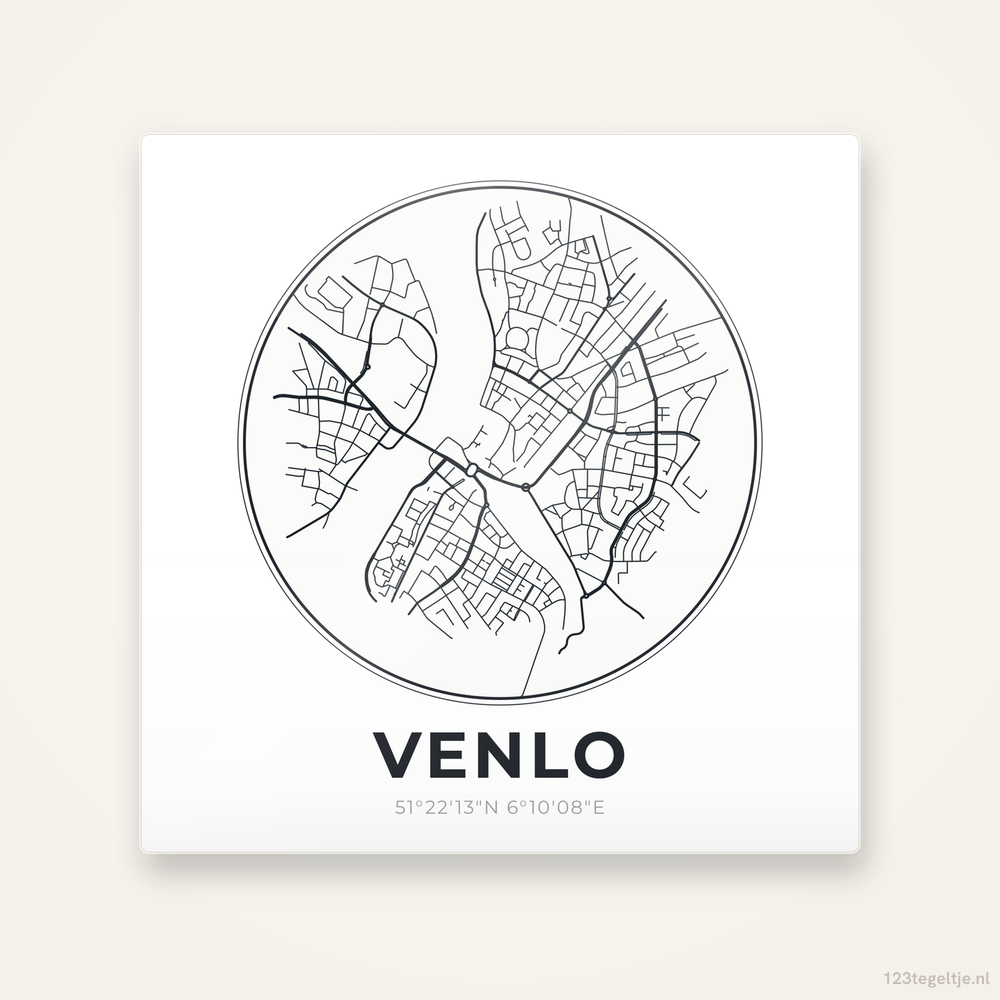Tegeltje Venlo stadskaart rond