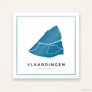 Tegeltje Vlaardingen silhouet met kader