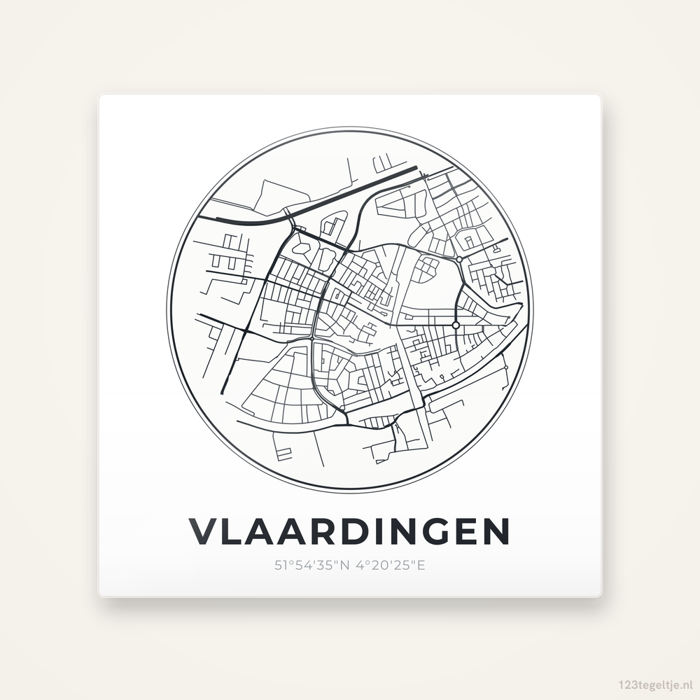 Tegeltje Vlaardingen stadskaart rond