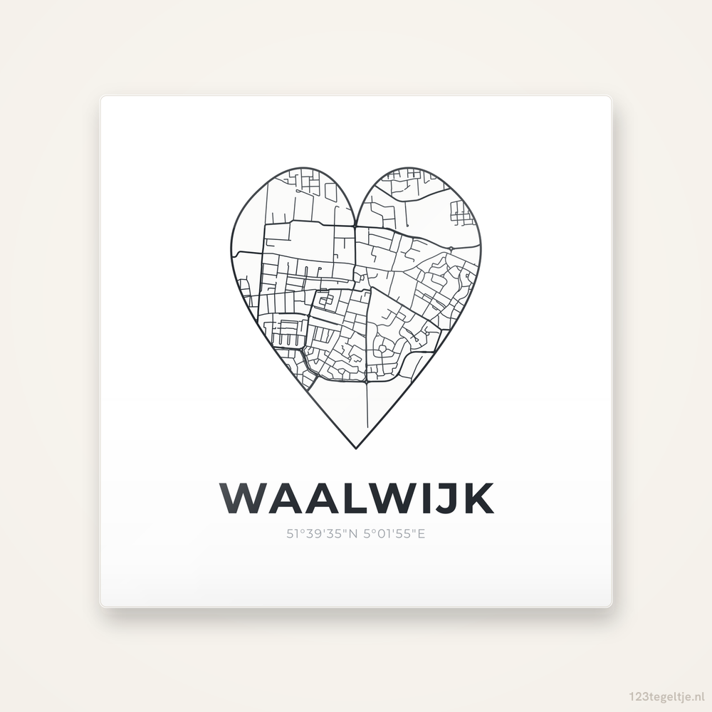 Tegeltje Waalwijk stadskaart hart