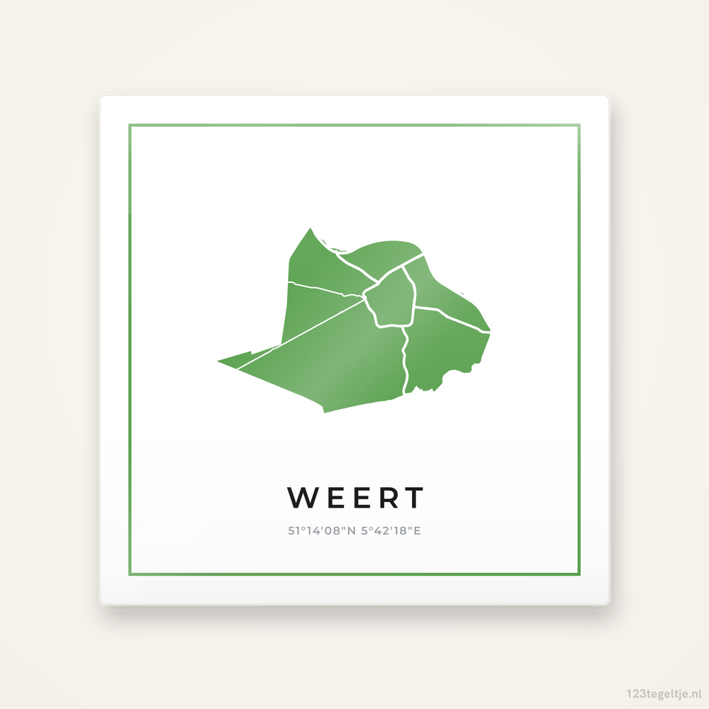 Tegeltje Weert silhouet groen
