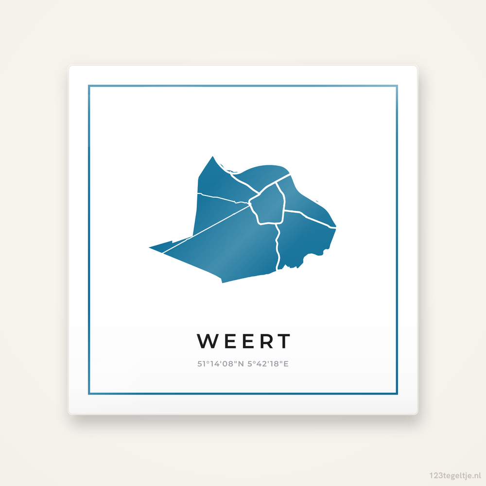 Tegeltje Weert silhouet met kader