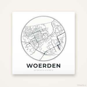Tegeltje Woerden stadskaart rond