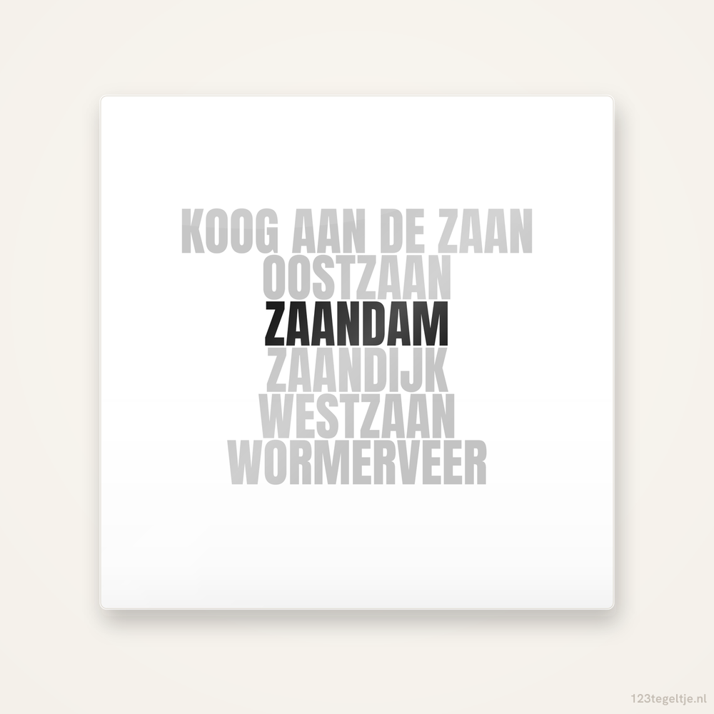 Tegeltje Zaandam en omgeving