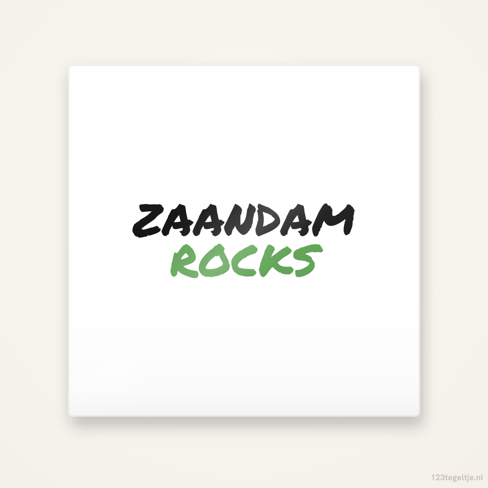 Tegeltje Zaandam Rocks handletter