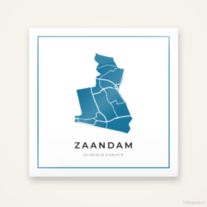 Tegeltje Zaandam silhouet met kader