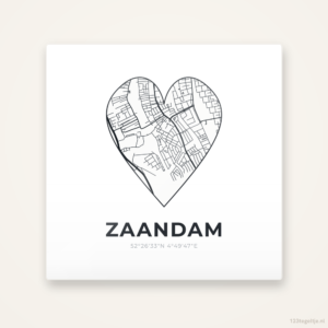 Tegeltje Zaandam stadskaart hart