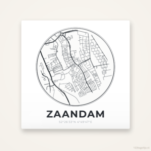 Tegeltje Zaandam stadskaart rond