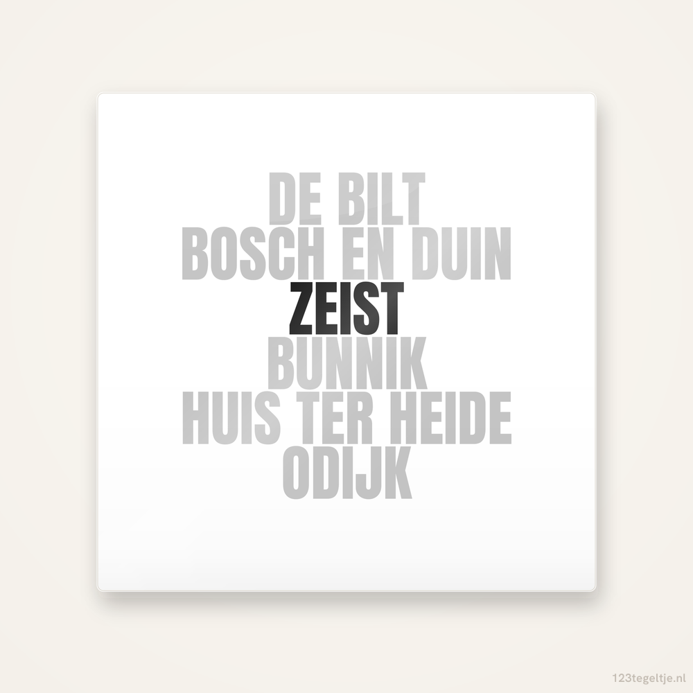 Tegeltje Zeist en omgeving
