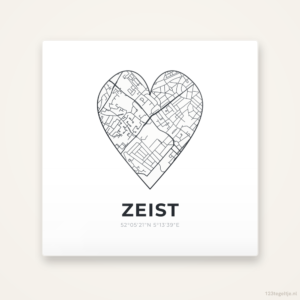 Tegeltje Zeist stadskaart hart